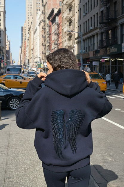 Wings sequin hoodie