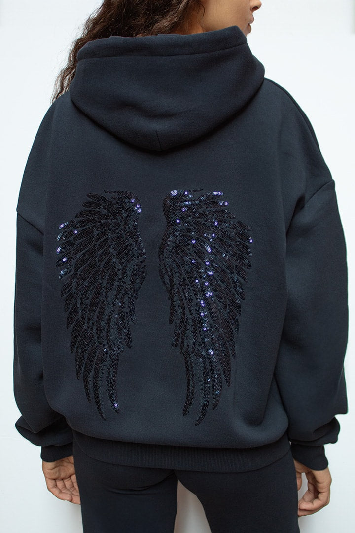 Wings sequin hoodie