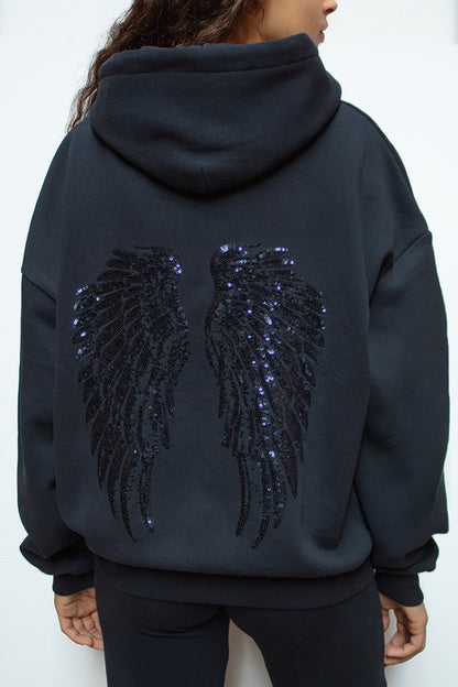 Wings sequin hoodie