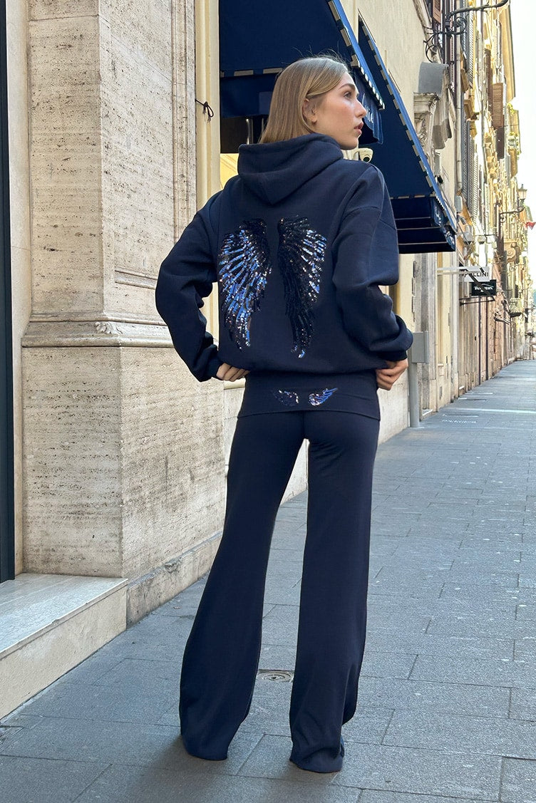 Cuffed pants with wings